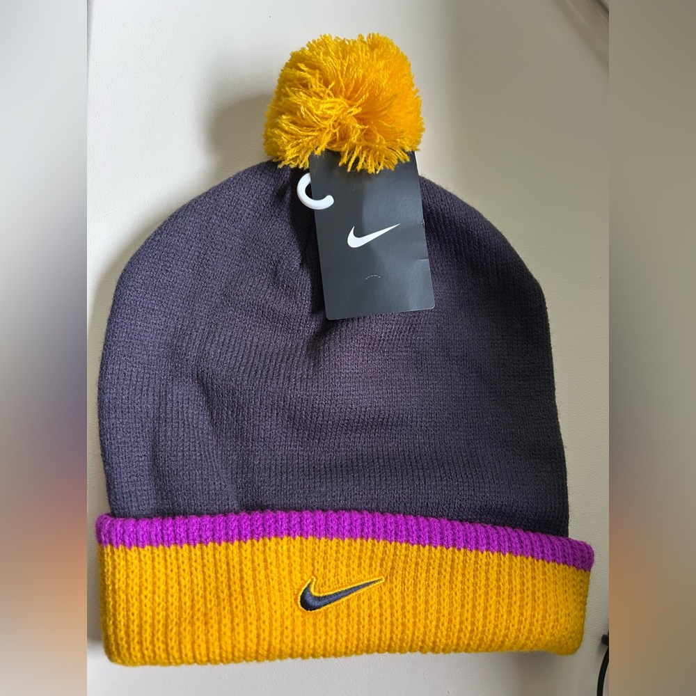 Nike Kobe X LA Lakers 2015 Unisex Knit Pom Beanie Hat NWT